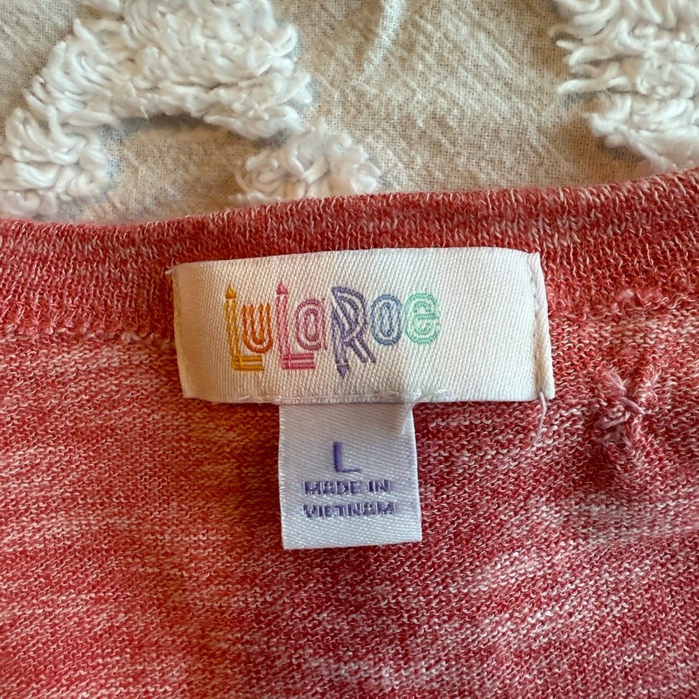 LuLaRoe Red heathered Knit Long Cardigan lightweight size large B27 - Picture 3 of 8